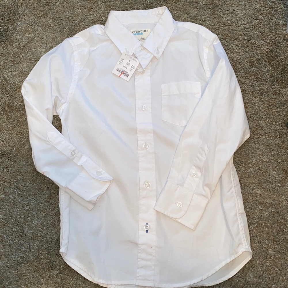 Crewcuts everyday white button down NWT 4/5